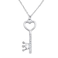 Crown-heart Key Necklace