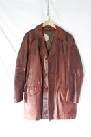 Vintage leather 3/4 length jacket