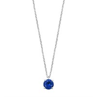 Round Cut .96ct Sapphire Necklace