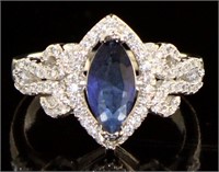 Marquise 1.80ct Blue & White Sapphire Ring