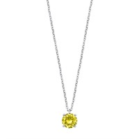 Round Cut .96ct Yellow Topaz Necklace