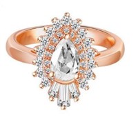 Pear Cut 1.63ct White Sapphire Rose Gold Ring