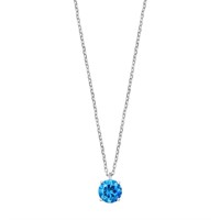 Round Cut .96ct Blue Topaz Necklace