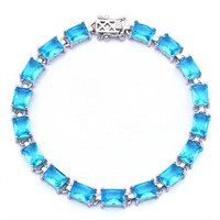 Radiant 17.50ct Blue Topaz Bracelet