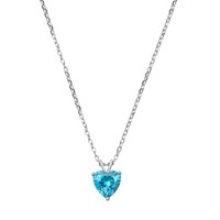 Heart Cut .90ct Blue Topaz Necklace