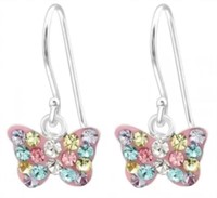Beautiful Rhinestone Butterfly Kids Earrings