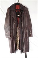 Vintage leather full length coat