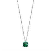 Round Cut .96ct Emerald Necklace