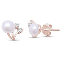 Rose Gold Elegant Pearl Earrings