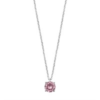 Round Cut .96ct Pink Topaz Necklace
