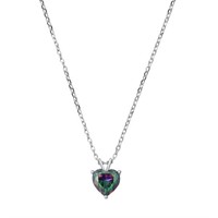 Heart Cut .90ct Rainbow Topaz Necklace