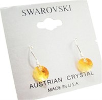 Yellow Swarovski Crystal Earrings