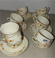 Hall's Jewel Tea 12 coffee cups w/saucer + 2 cups