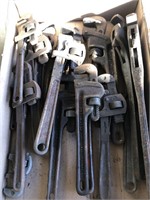Various size pipe wrenches