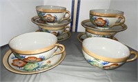 Peach Lusterware cups & saucers