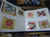 2 boxes beer labels, cans & bottle