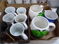 3 boxes asst. mugs