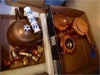 Copper kettle & other items - 3 boxes
