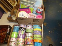 Craft ribbon spools & craft items - 2 boxes