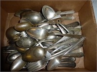 Vintage silverplate flatware & other