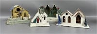 Four Vintage Christmas Putz Houses