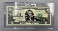 Uncirculated $2 Bill w/State History California
