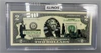 Uncirculated $2 Bill w/State History Illinois