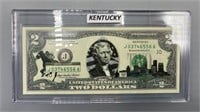 Uncirculated $2 Bill w/State History Kentucky
