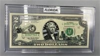 Uncirculated $2 Bill w/State History Florida