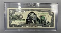 Uncirculated $2 Bill w/State History Texas