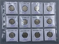 Twelve Various Dates Buffalo Nickel Coins