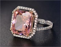 Cushion Cut 2.25ct Pink Quartz Luxury Ring