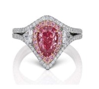 Pear Cut 2.88ct Ruby, Pink & White Sapphire Ring