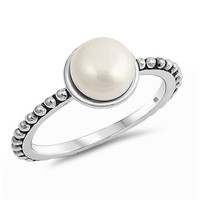Cabochon Mother Of Pearl Ring