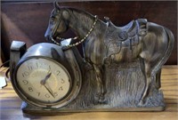 ELECTRIC HORSE CLOCK / 9" TALL