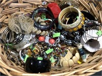 Basket with fashion jewelry bracelets