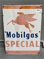 Mobilgas SPECIAL Enamel Petrol Pump Sign 370x500