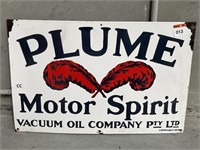 PLUME MOTOR SPIRIT Enamel Sign 600x400. Single