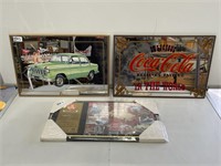 Selection Mirrors, Prints etc inc Coca Cola and