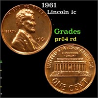 Proof 1961 Lincoln Cent 1c Grades Choice Proof Red