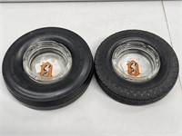 2 x Olympic Tyre Dealership Ashtrays