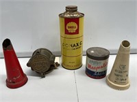 Selection of Tins, Oil Bottle Tops and Neptune