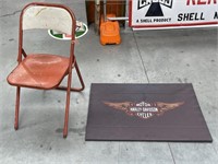 Original Arnotts Chair and Harley Davidson Print