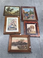 Selection Vintage Paintings, Prints etc. Various