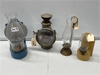 4 x Various Vintage Kero Lamps