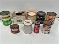Selection Vintage Household Tins