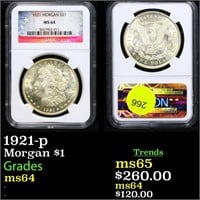 NGC 1921-p Morgan Dollar $1 Graded ms64 By NGC