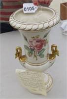 Vintage Golden Vase with Letter