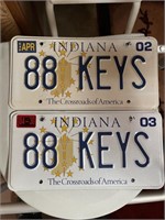 Set of 2-88 KEYS Indiana License Plates