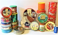 Assorted Metal Tins - Coffee Cans to Fruit Cake
